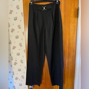 H&M Straight Leg Dress Pants. Gold accented built in belt. Size 4.